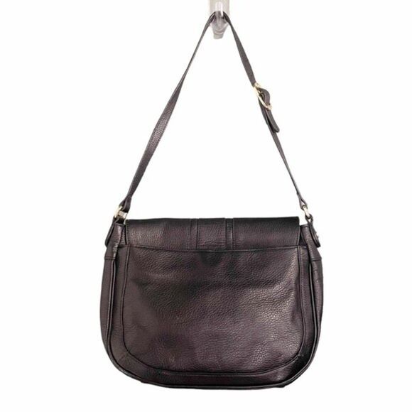 Emma Fox Purse Black Genuine Leather Saddle Bag Preppy Handbag Shoulder Bag - Picture 5 of 16